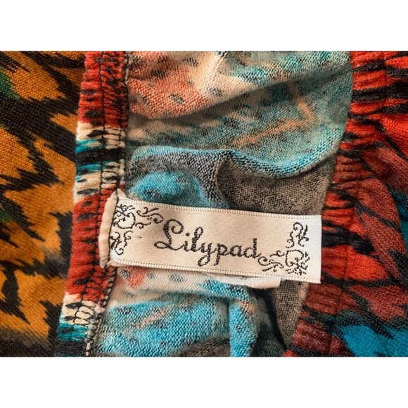 Lilypad Dress Sz 1X Plus Multicolor Chevron Pattern Sweater Knit On/Off Shoulder - Picture 5 of 6